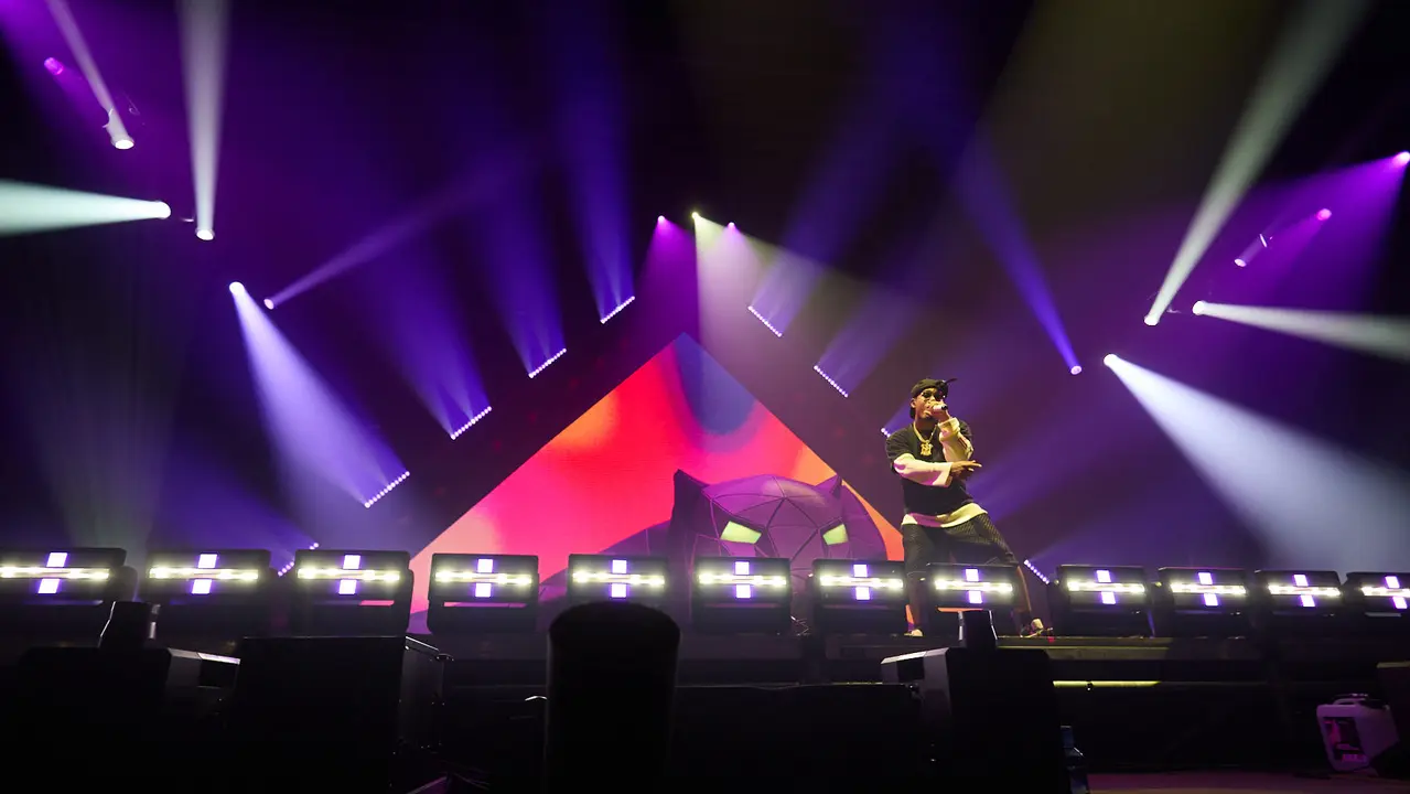 Concierto del cantante puertorriqueño Myke Towers en el Navarra Arena de Pamplona ante más de 13.000 espectadores, dentro de su gira Europe Tour 2025. NAVARRA.COM