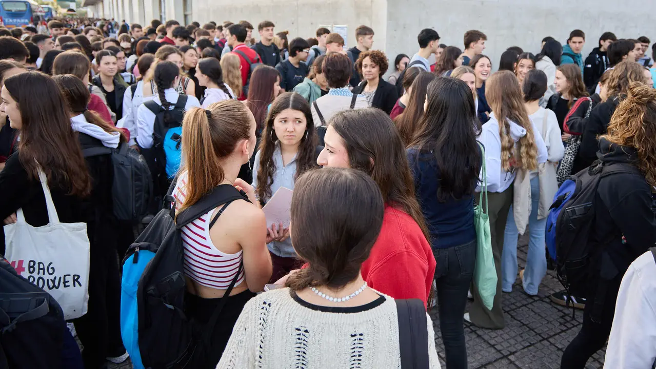 Inicio de las Pruebas de Acceso a la Universidad en las aulas de la Universidad Pública de Navarra. IÑIGO ALZUGARAY
