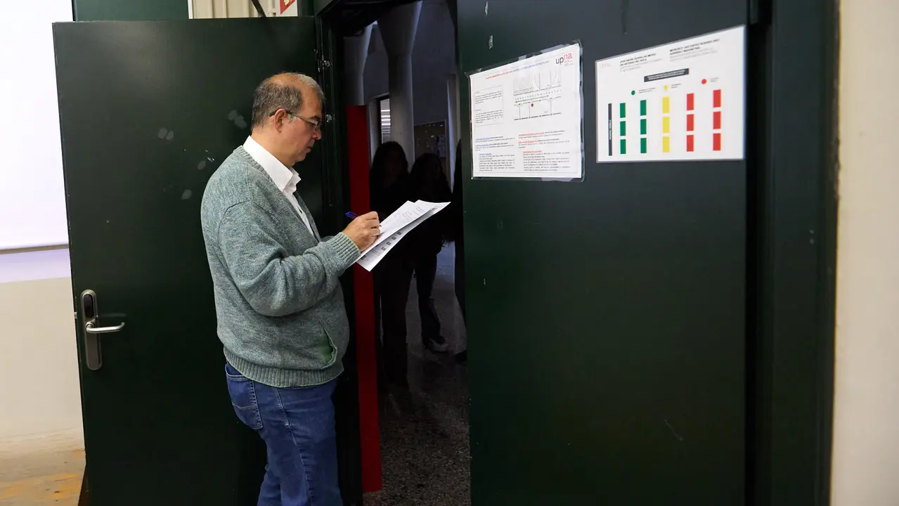 Inicio de las Pruebas de Acceso a la Universidad en las aulas de la Universidad Pública de Navarra. IÑIGO ALZUGARAY