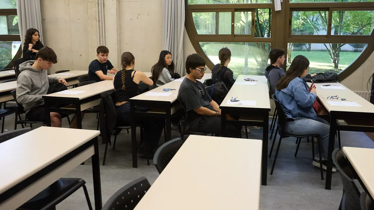 Inicio de las Pruebas de Acceso a la Universidad en las aulas de la Universidad Pública de Navarra. IÑIGO ALZUGARAY