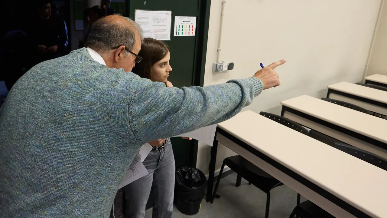 Inicio de las Pruebas de Acceso a la Universidad en las aulas de la Universidad Pública de Navarra. IÑIGO ALZUGARAY