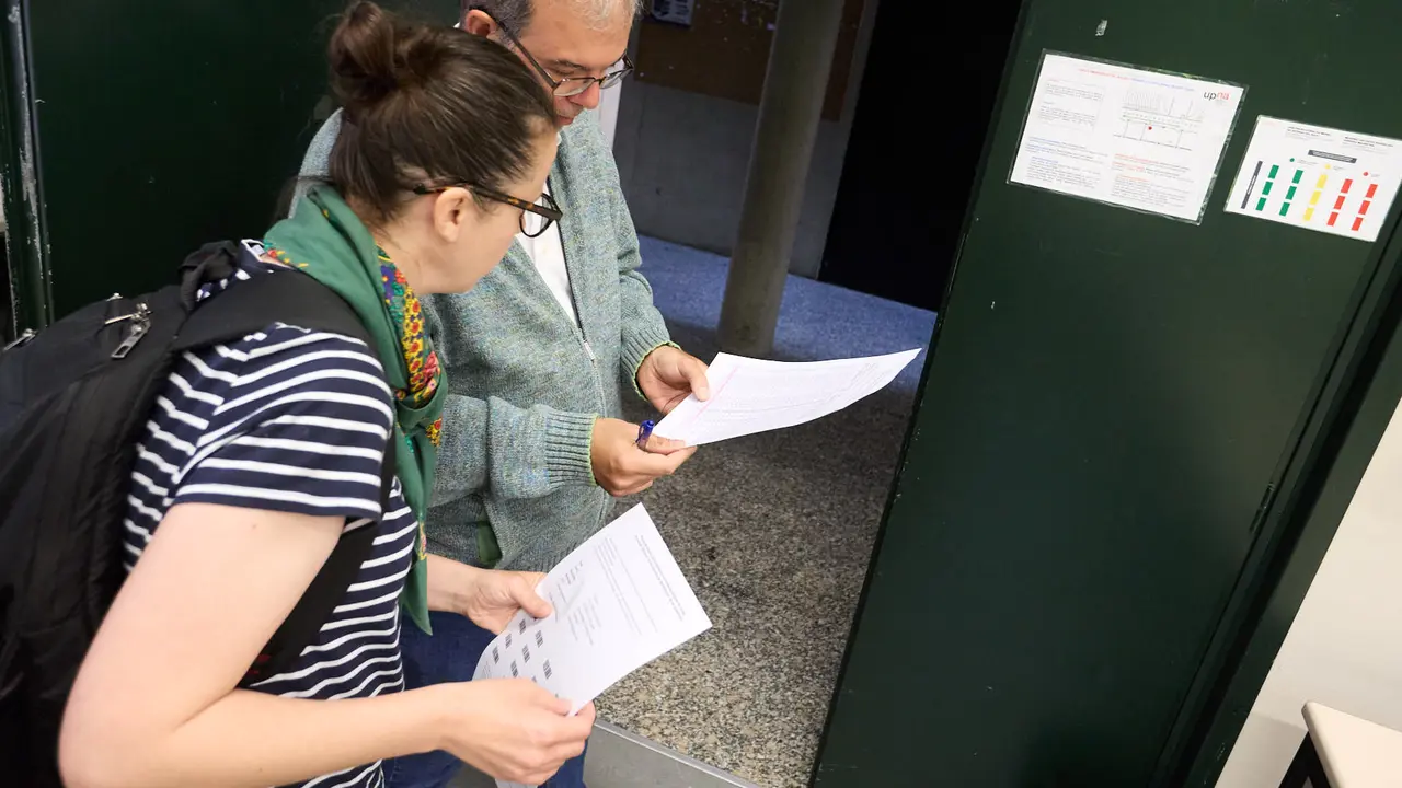 Inicio de las Pruebas de Acceso a la Universidad en las aulas de la Universidad Pública de Navarra. IÑIGO ALZUGARAY