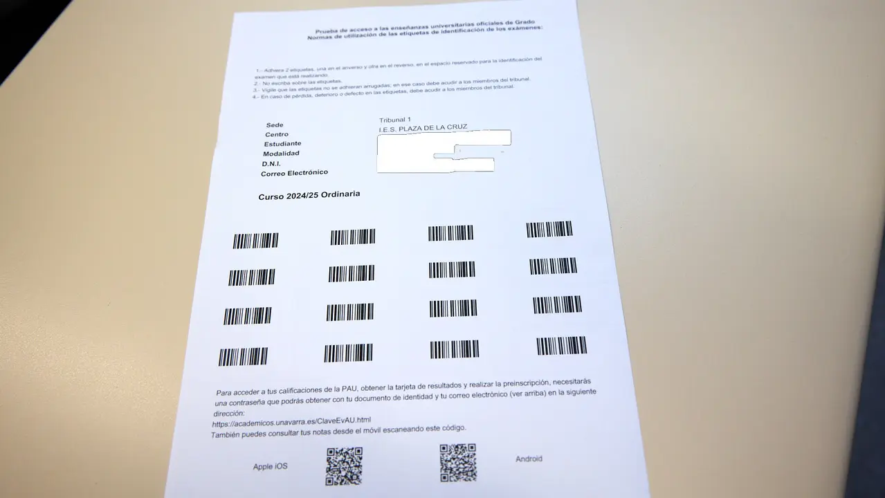 Inicio de las Pruebas de Acceso a la Universidad en las aulas de la Universidad Pública de Navarra. IÑIGO ALZUGARAY