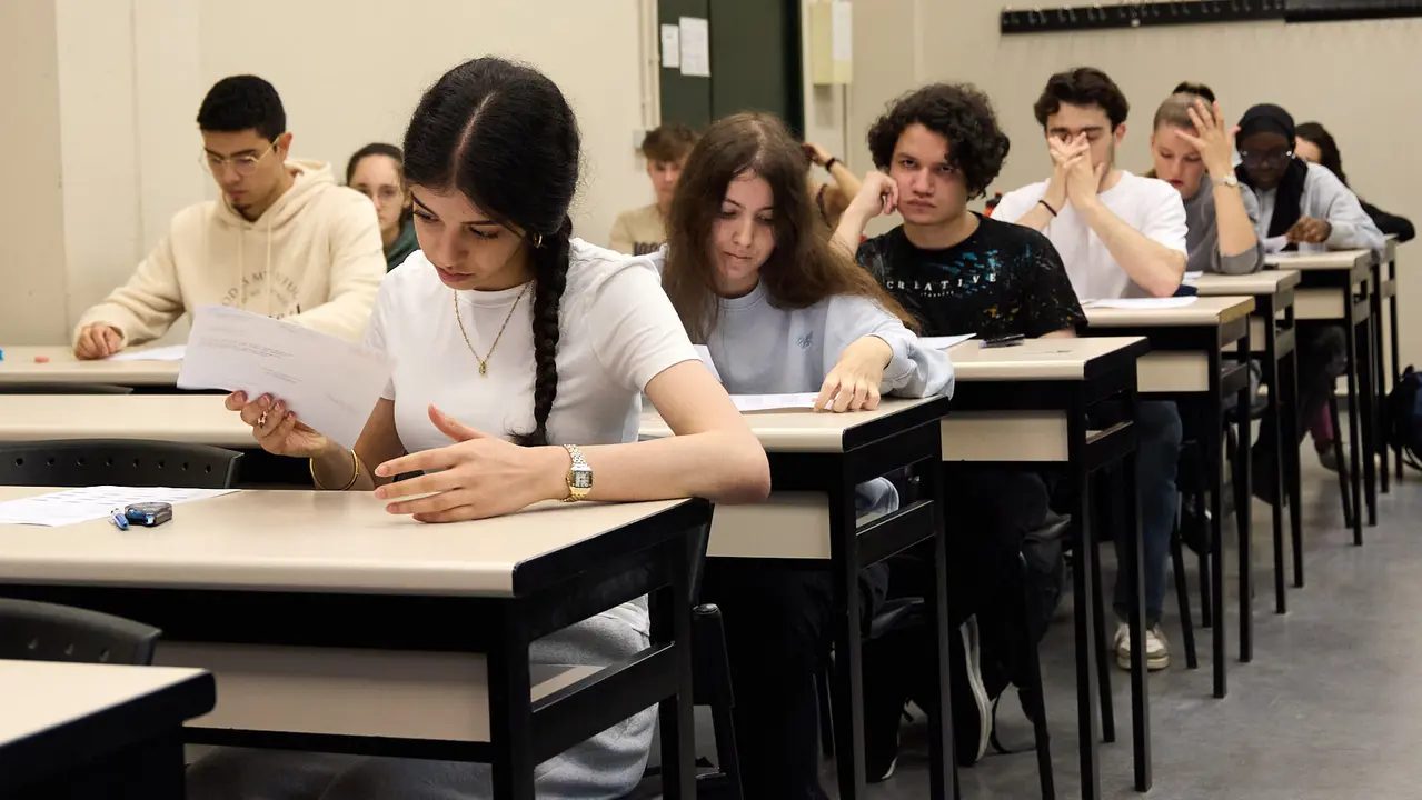 Inicio de las Pruebas de Acceso a la Universidad en las aulas de la Universidad Pública de Navarra. IÑIGO ALZUGARAY