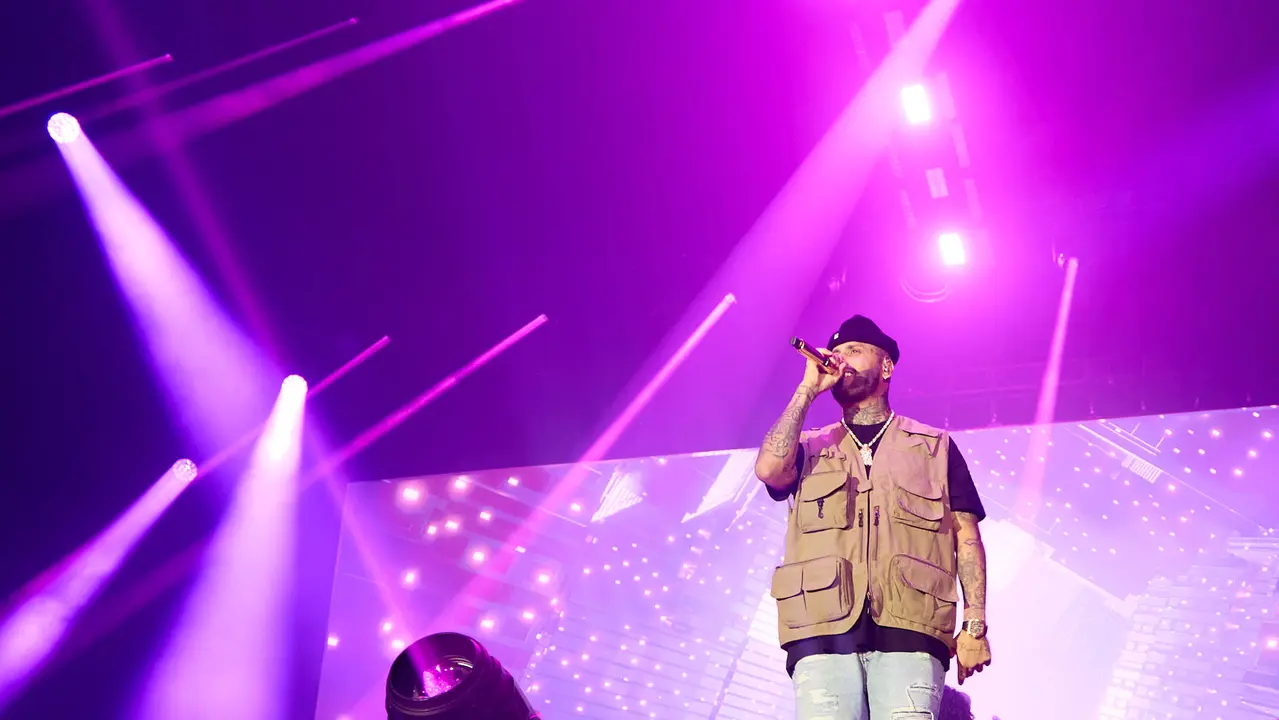 Concierto de Nicky Jam en el pabellón Navarra Arena de Pamplona, en el inicio de la gira europea Sunshine Tour del cantante colomboestadounidense de origen puertorriqueño. IÑIGO ALZUGARAY