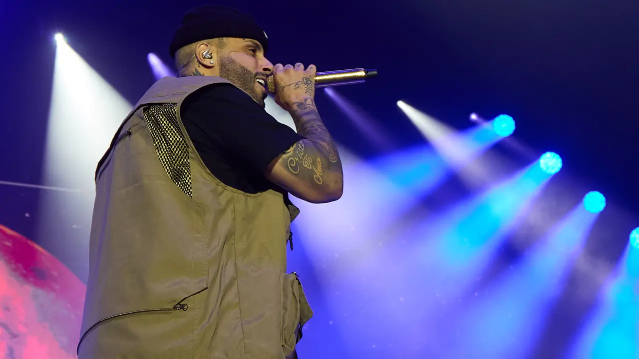 Concierto de Nicky Jam en el pabellón Navarra Arena de Pamplona, en el inicio de la gira europea Sunshine Tour del cantante colomboestadounidense de origen puertorriqueño. IÑIGO ALZUGARAY