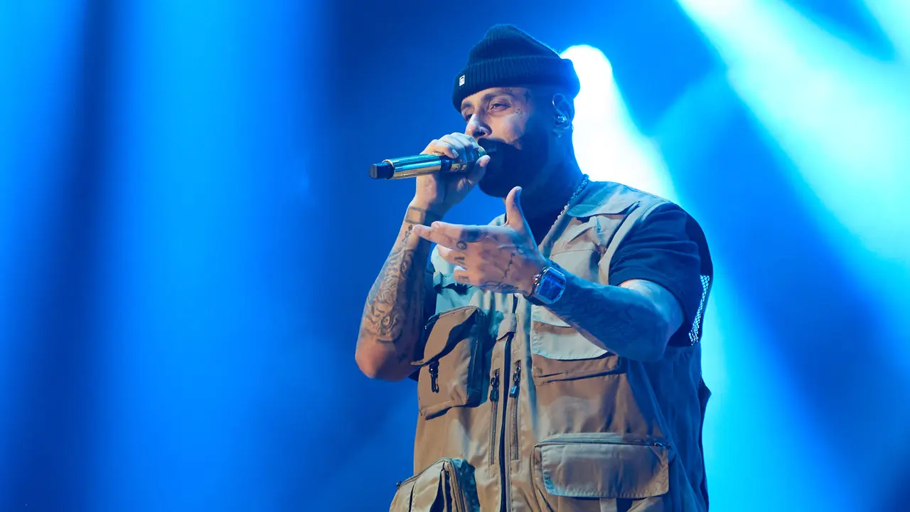 Concierto de Nicky Jam en el pabellón Navarra Arena de Pamplona, en el inicio de la gira europea Sunshine Tour del cantante colomboestadounidense de origen puertorriqueño. IÑIGO ALZUGARAY