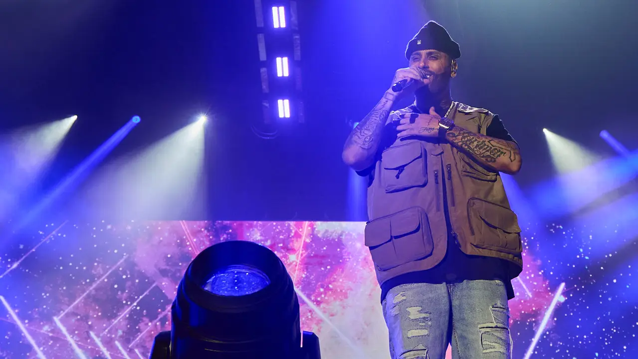Concierto de Nicky Jam en el pabellón Navarra Arena de Pamplona, en el inicio de la gira europea Sunshine Tour del cantante colomboestadounidense de origen puertorriqueño. IÑIGO ALZUGARAY
