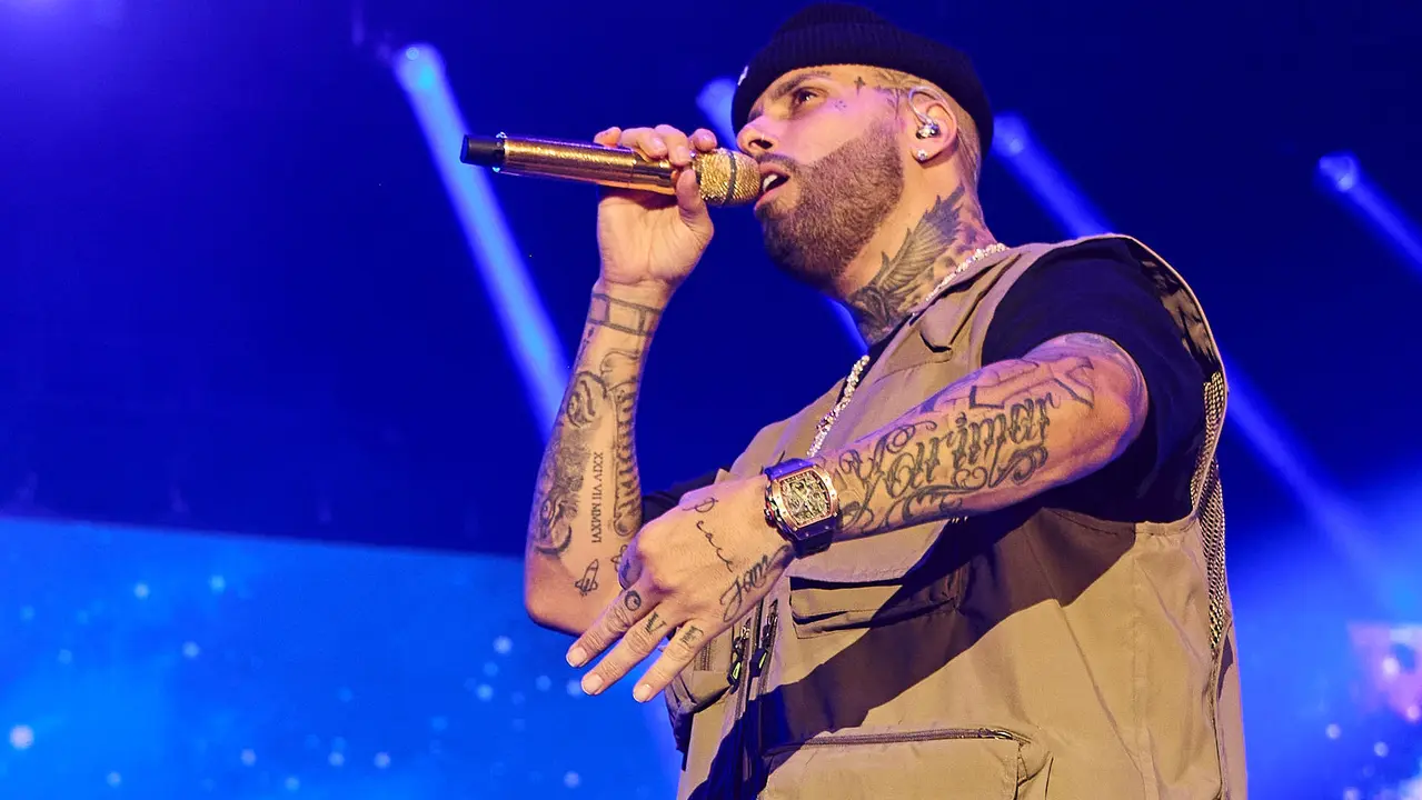 Concierto de Nicky Jam en el pabellón Navarra Arena de Pamplona, en el inicio de la gira europea Sunshine Tour del cantante colomboestadounidense de origen puertorriqueño. IÑIGO ALZUGARAY