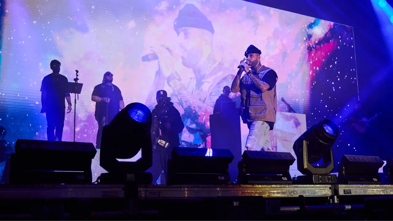 Concierto de Nicky Jam en el pabellón Navarra Arena de Pamplona, en el inicio de la gira europea Sunshine Tour del cantante colomboestadounidense de origen puertorriqueño. IÑIGO ALZUGARAY
