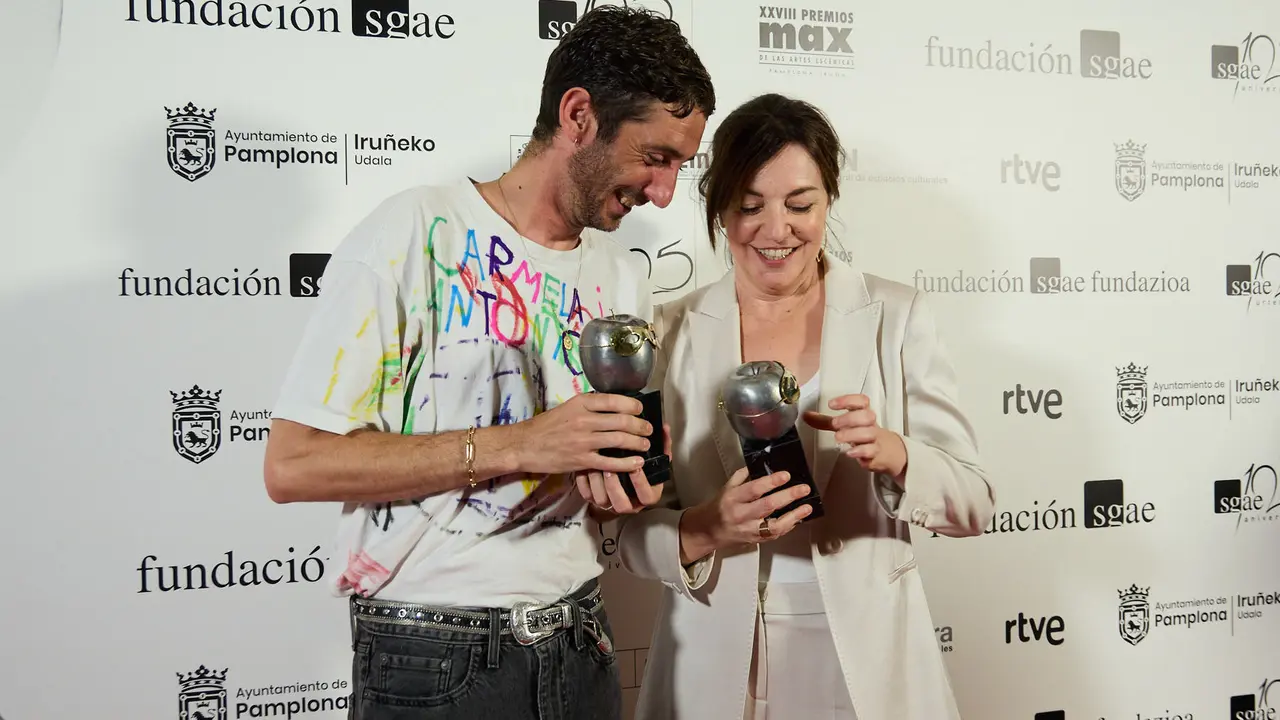 Premiados en la XXVIII edición de los Premios Max de las Artes Escénicas que este año se ha celebrado en el Teatro Gayarre de Pamplona. IÑIGO ALZUGARAY