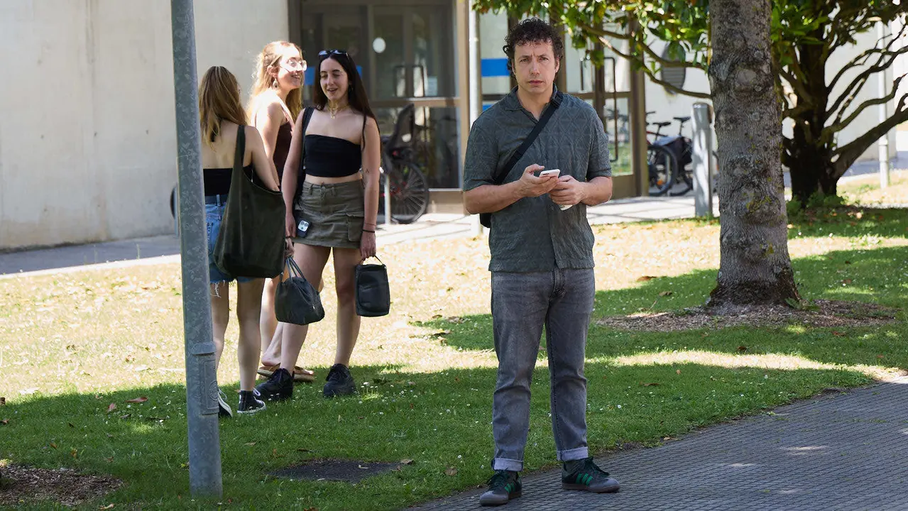 Rodaje en la UPNA de la serie 'Millennial Mal' creada por Lorena Iglesias y Andrea Jaurrieta para Filmin. IÑIGO ALZUGARAY