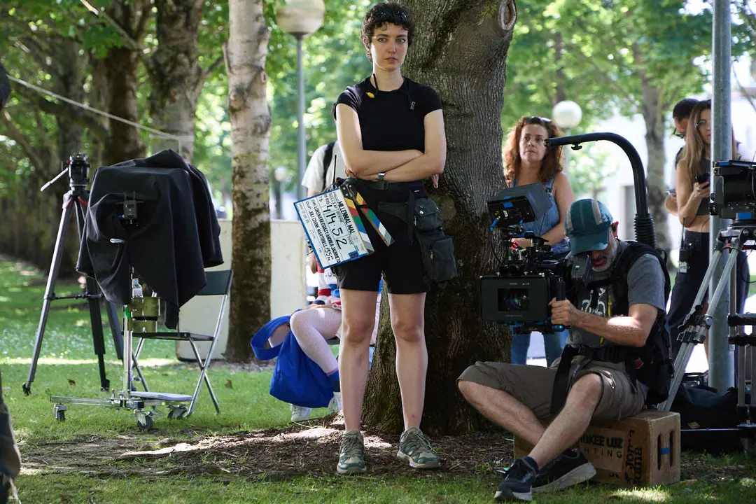 Rodaje en la UPNA de la serie 'Millennial Mal' creada por Lorena Iglesias y Andrea Jaurrieta para Filmin. IÑIGO ALZUGARAY