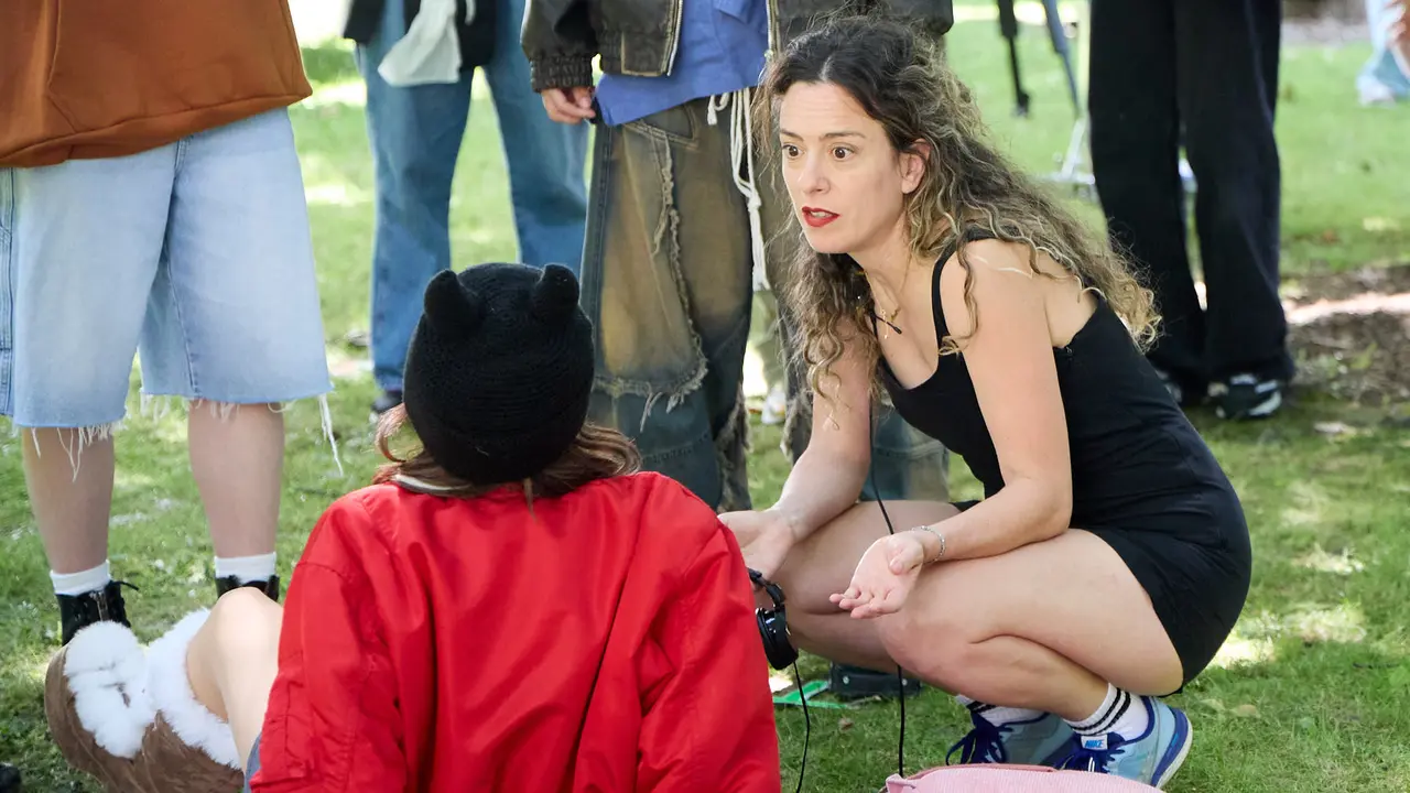 Rodaje en la UPNA de la serie 'Millennial Mal' creada por Lorena Iglesias y Andrea Jaurrieta para Filmin. IÑIGO ALZUGARAY