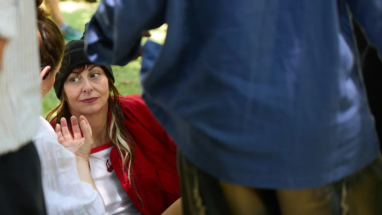 Rodaje en la UPNA de la serie 'Millennial Mal' creada por Lorena Iglesias y Andrea Jaurrieta para Filmin. IÑIGO ALZUGARAY
