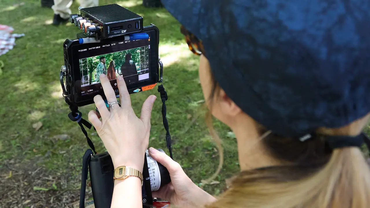 Rodaje en la UPNA de la serie 'Millennial Mal' creada por Lorena Iglesias y Andrea Jaurrieta para Filmin. IÑIGO ALZUGARAY