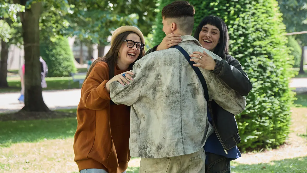 Rodaje en la UPNA de la serie 'Millennial Mal' creada por Lorena Iglesias y Andrea Jaurrieta para Filmin. IÑIGO ALZUGARAY