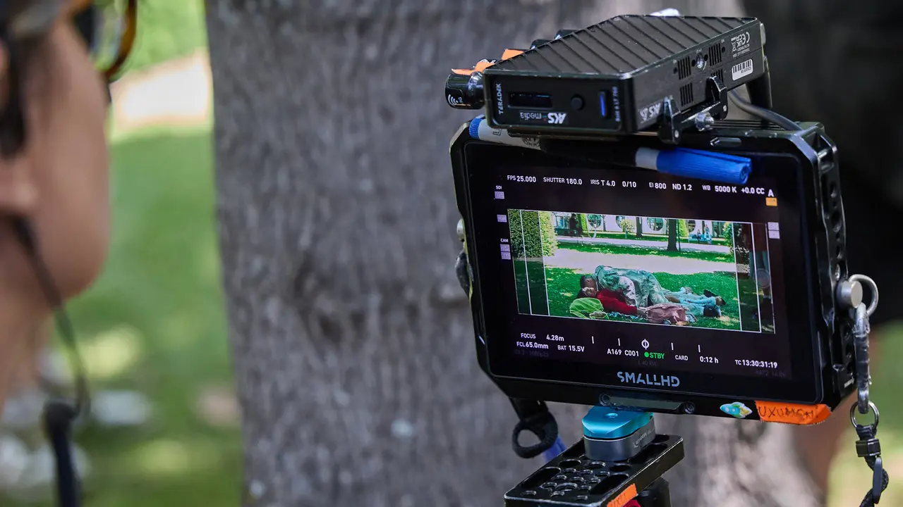 Rodaje en la UPNA de la serie 'Millennial Mal' creada por Lorena Iglesias y Andrea Jaurrieta para Filmin. IÑIGO ALZUGARAY