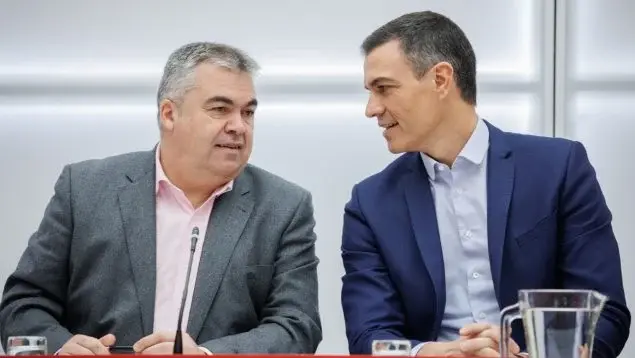 Santos Cerdán y Pedro Sánchez. EUROPA PRESS