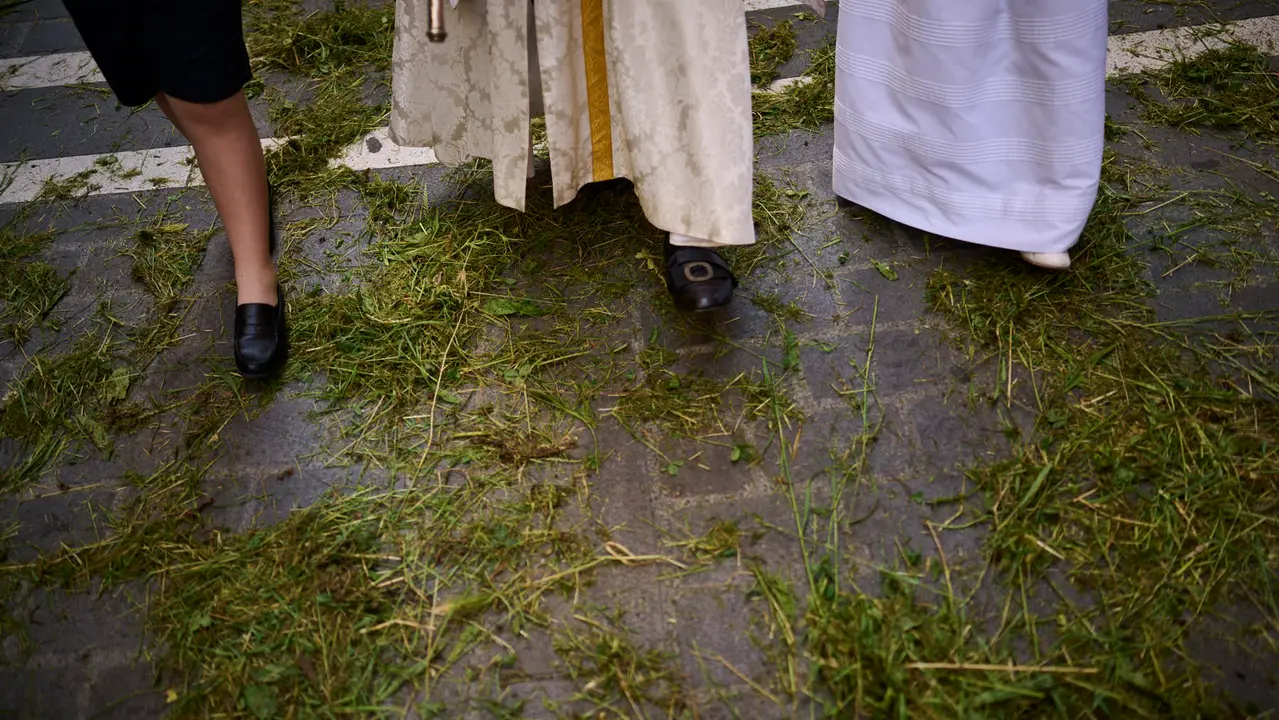Procesión del Corpus Christi 2025 por las calles de Pamplona. PABLO LASAOSA