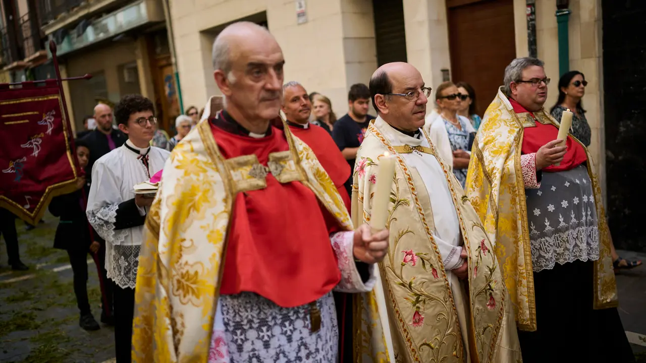 Procesión del Corpus Christi 2025 por las calles de Pamplona. PABLO LASAOSA