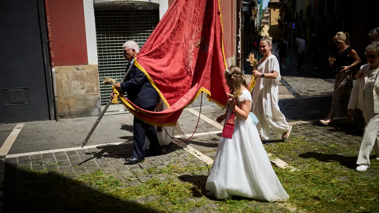 Procesión del Corpus Christi 2025 por las calles de Pamplona. PABLO LASAOSA