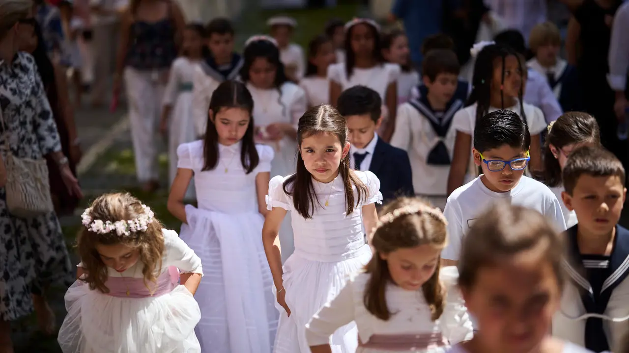 Procesión del Corpus Christi 2025 por las calles de Pamplona. PABLO LASAOSA