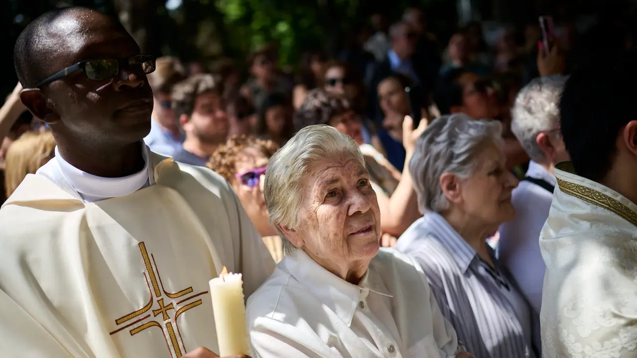 Procesión del Corpus Christi 2025 por las calles de Pamplona. PABLO LASAOSA