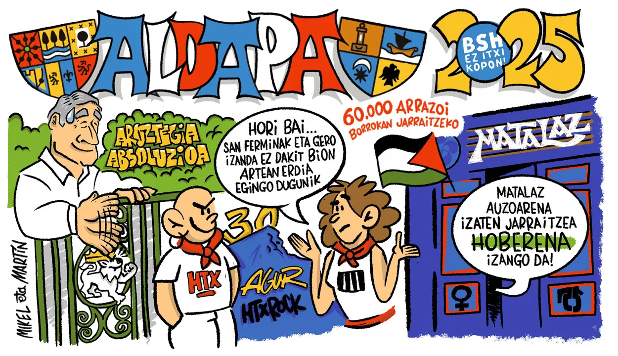 Pancarta de la peña Aldapa.