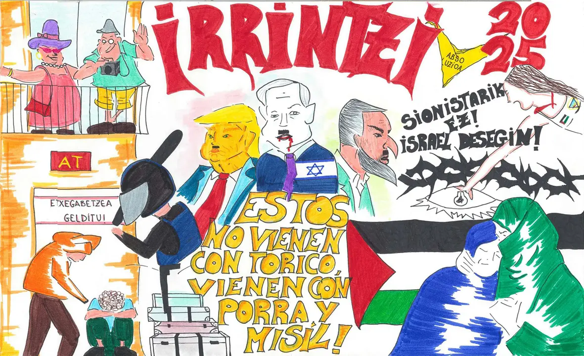 Pancarta de la peña Irrintzi.