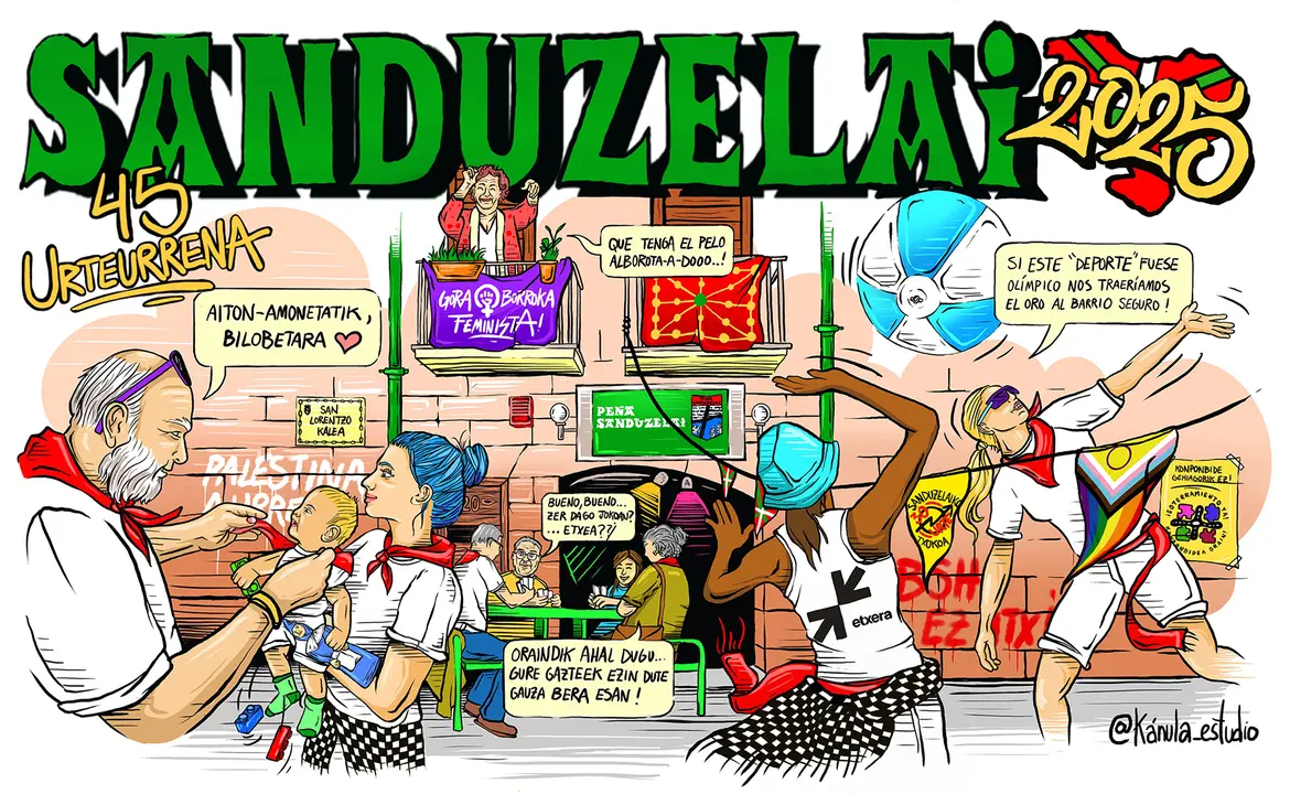 Pancarta de la peña Sanduzelai.