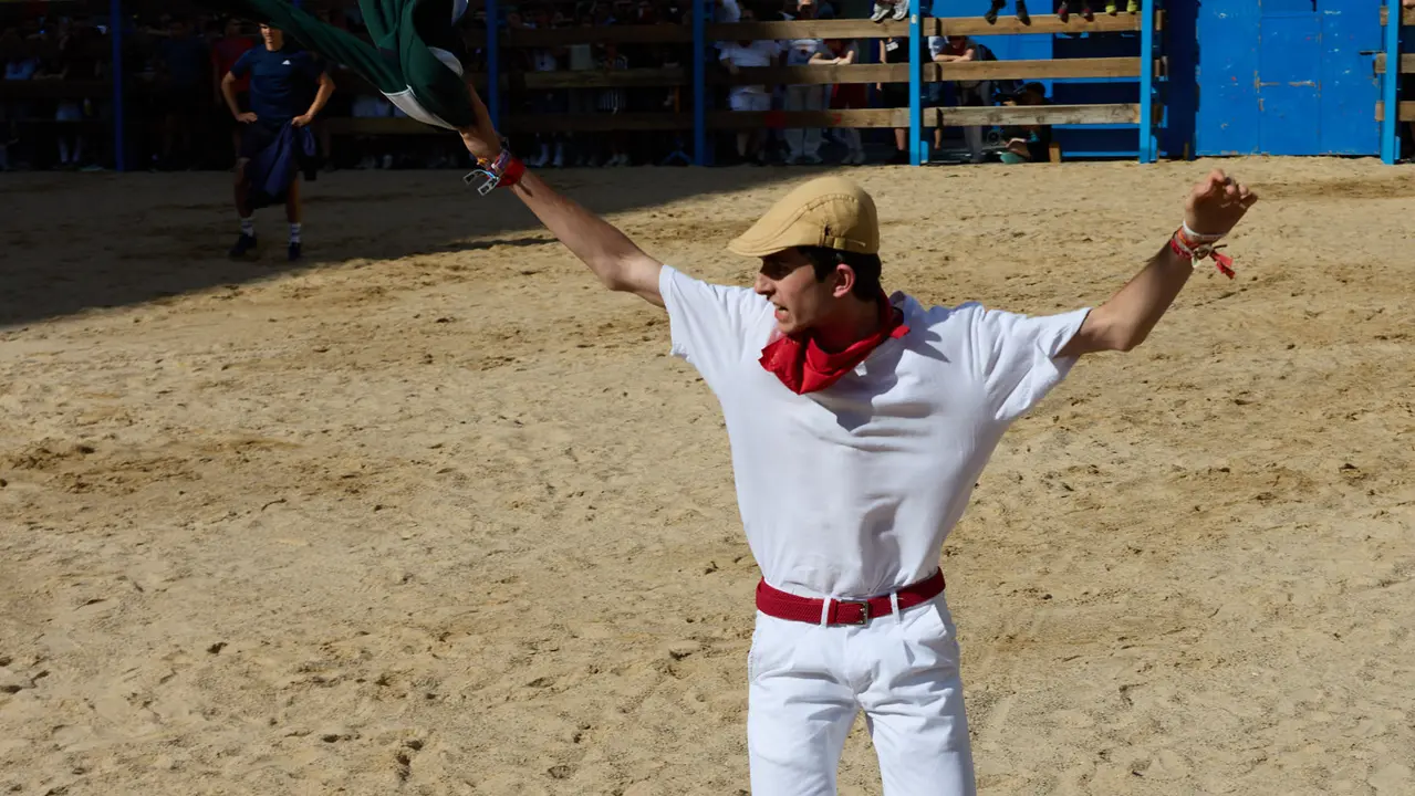 Vaquillas de la ganadería Zubiria y Arana en las Fiestas de Barañáin de 2025. IÑIGO ALZUGARAY