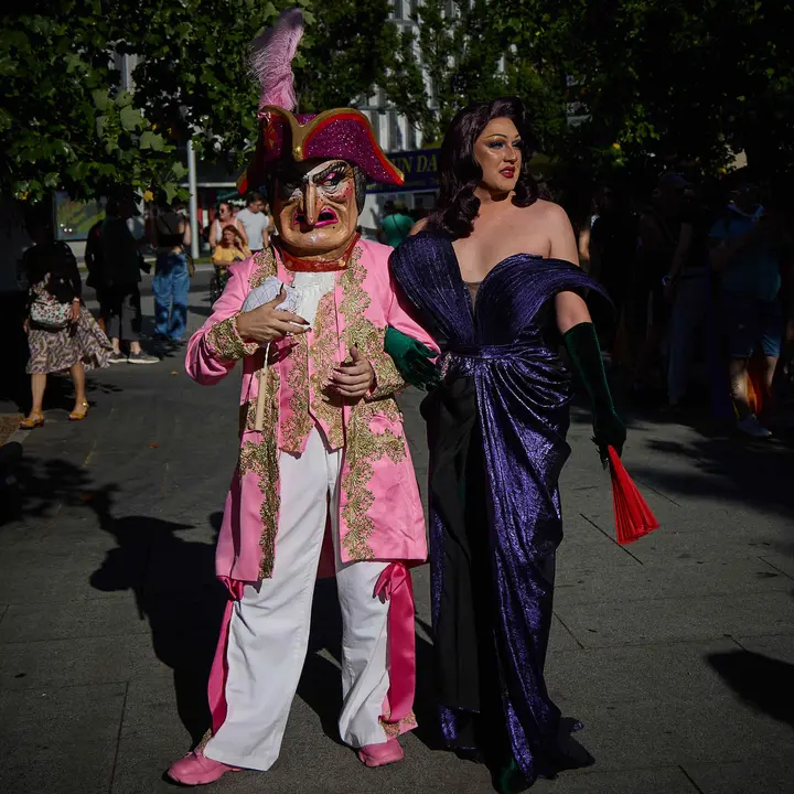 Manifestación convocada por la plataforma 28J con motivo del Día Internacional del Orgullo LGTBI+ en Pamplona. IÑIGO ALZUGARAY