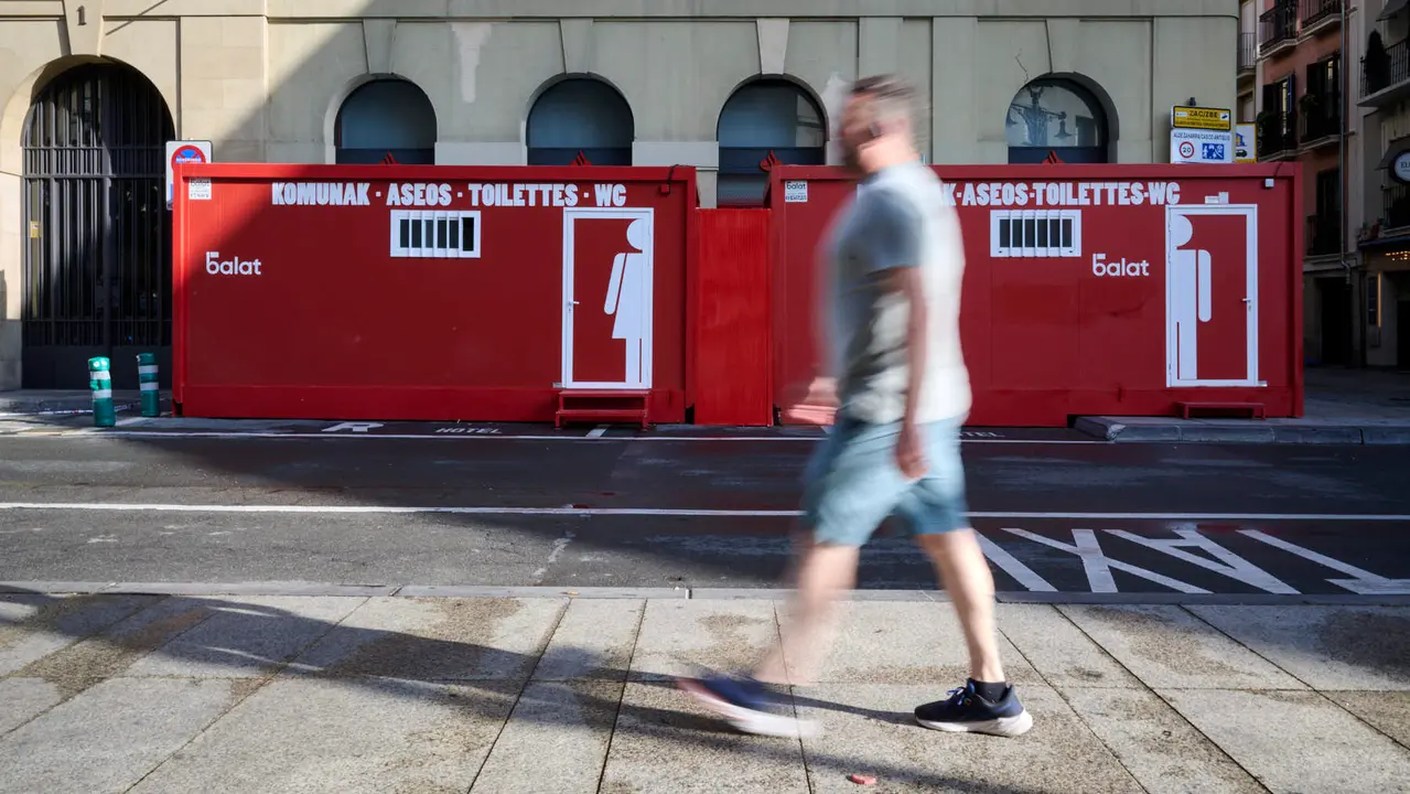 Transformación de Pamplona previo a San Fermín 2025. PABLO LASAOSA