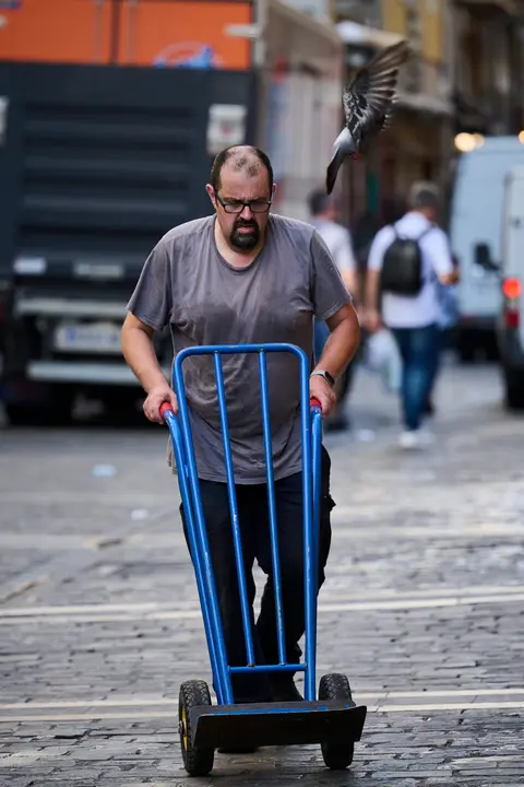 Transformación de Pamplona previo a San Fermín 2025. PABLO LASAOSA