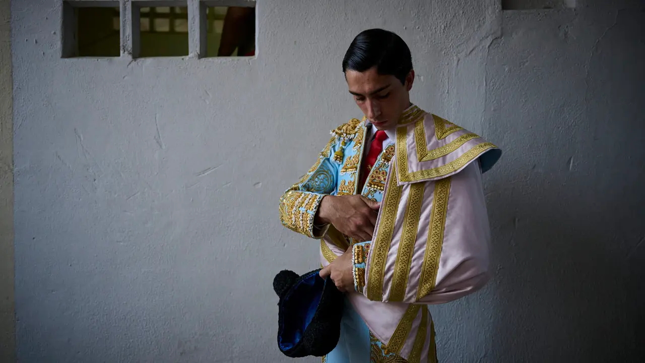 Novillada de Pincha durante las fiestas de San Fermín 2025 para los novilleros Aarón Palacio, El Mene y Bruno Martínez. PABLO LASAOSA