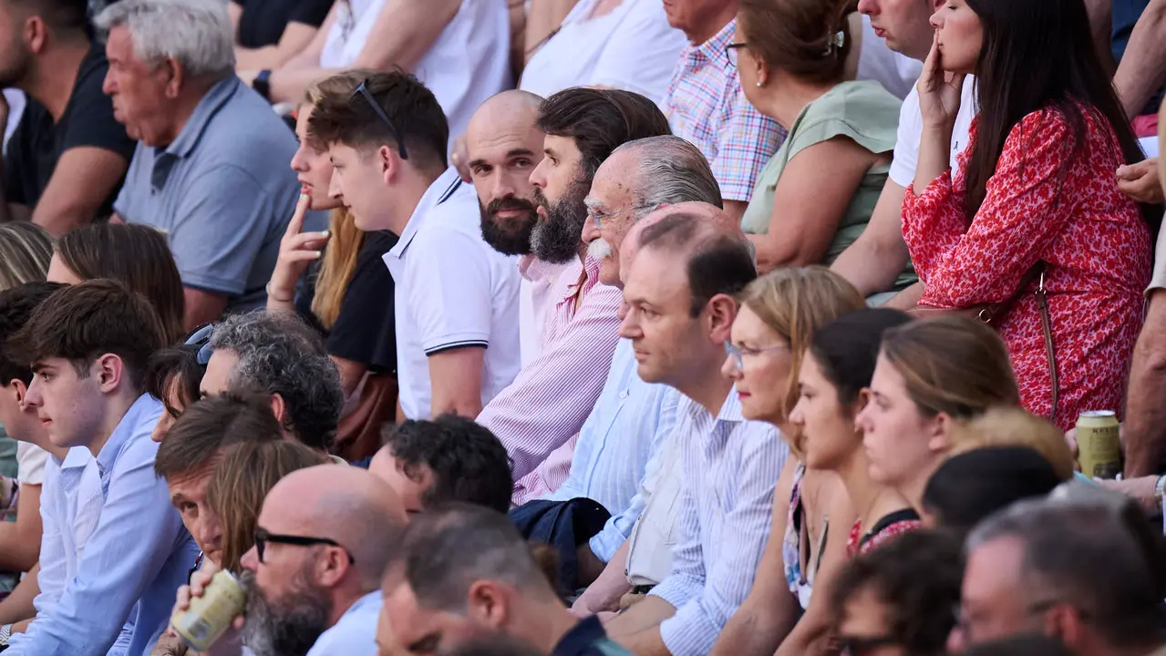Novillada de Pincha durante las fiestas de San Fermín 2025 para los novilleros Aarón Palacio, El Mene y Bruno Martínez. PABLO LASAOSA