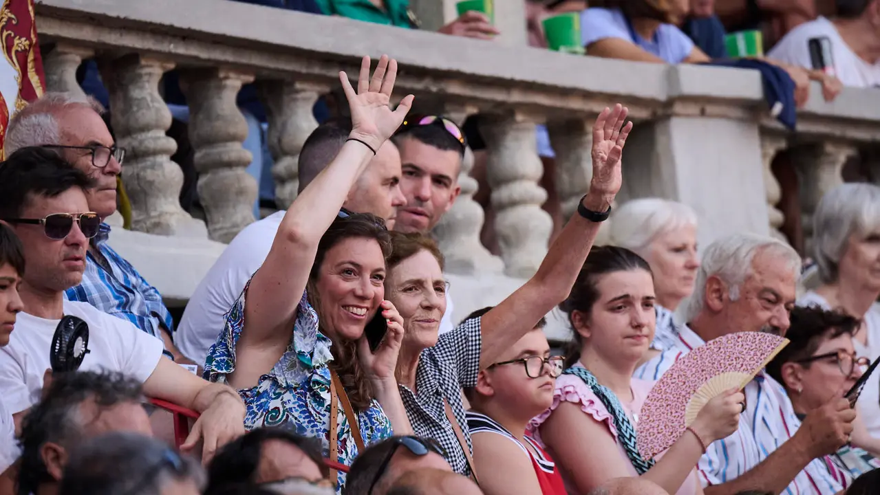 Novillada de Pincha durante las fiestas de San Fermín 2025 para los novilleros Aarón Palacio, El Mene y Bruno Martínez. PABLO LASAOSA