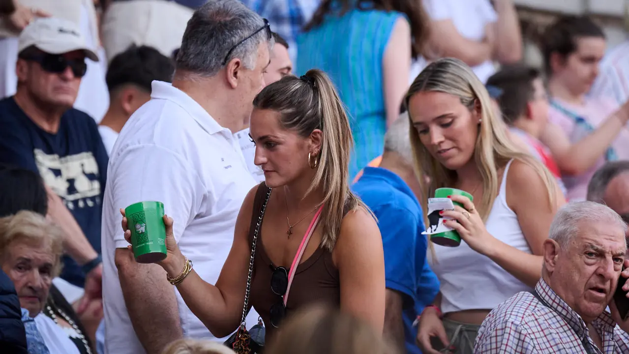 Novillada de Pincha durante las fiestas de San Fermín 2025 para los novilleros Aarón Palacio, El Mene y Bruno Martínez. PABLO LASAOSA