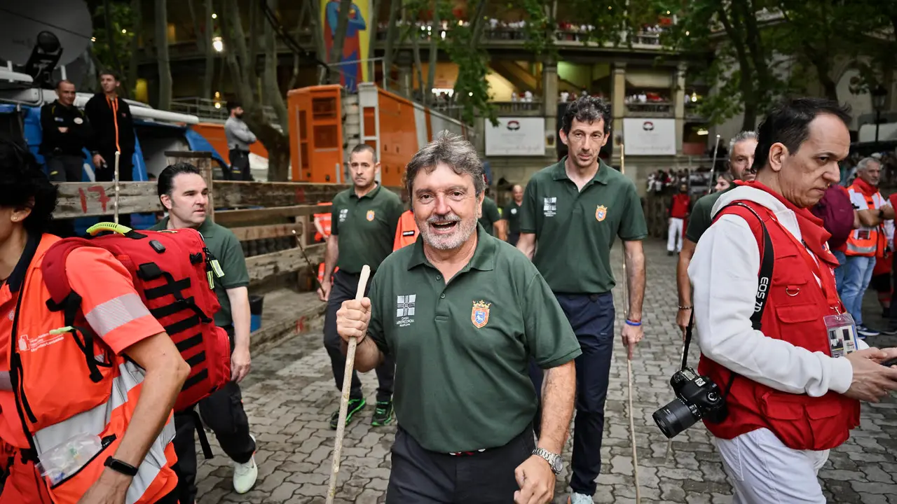 Ambiente previo al primer encierro de San Fermín 2025. PABLO LASAOSA