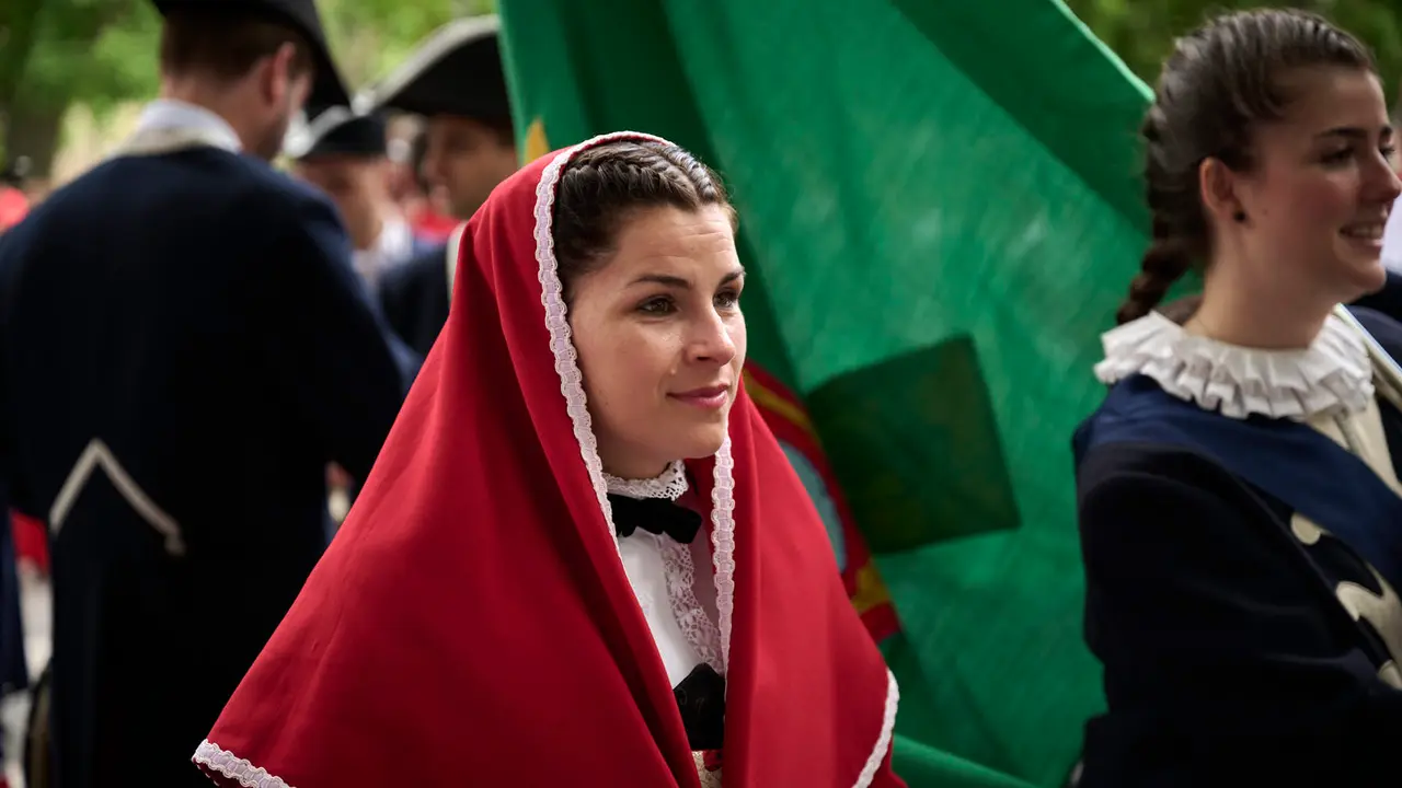 Miles de personas arropan a San Fermín en su grande de las fiestas de 2025. PABLO LASAOSA