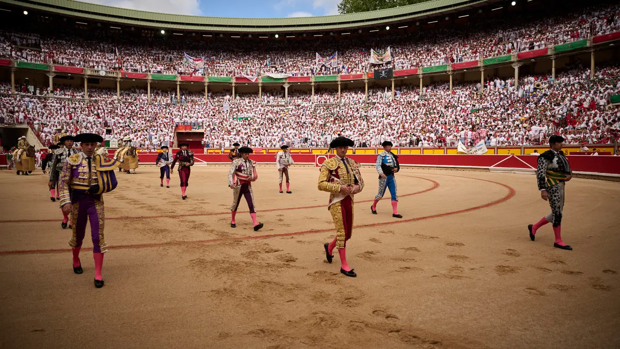 Primera corrida de toros de San Fermín 2025 con toros de Fuente Ymbro para Miguel Ángel Perera, Talavante y Daniel Luque. PABLO LASAOSA