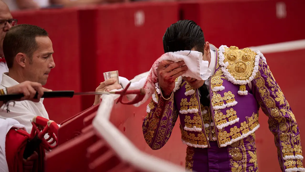 Primera corrida de toros de San Fermín 2025 con toros de Fuente Ymbro para Miguel Ángel Perera, Talavante y Daniel Luque. PABLO LASAOSA