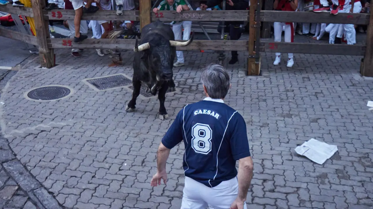 Segundo encierro de San Fermín 2025 el día 8 de julio con toros de Cebada Gago en Telefónica. EUROPA PRESS - EDUARDO SANZ (15)