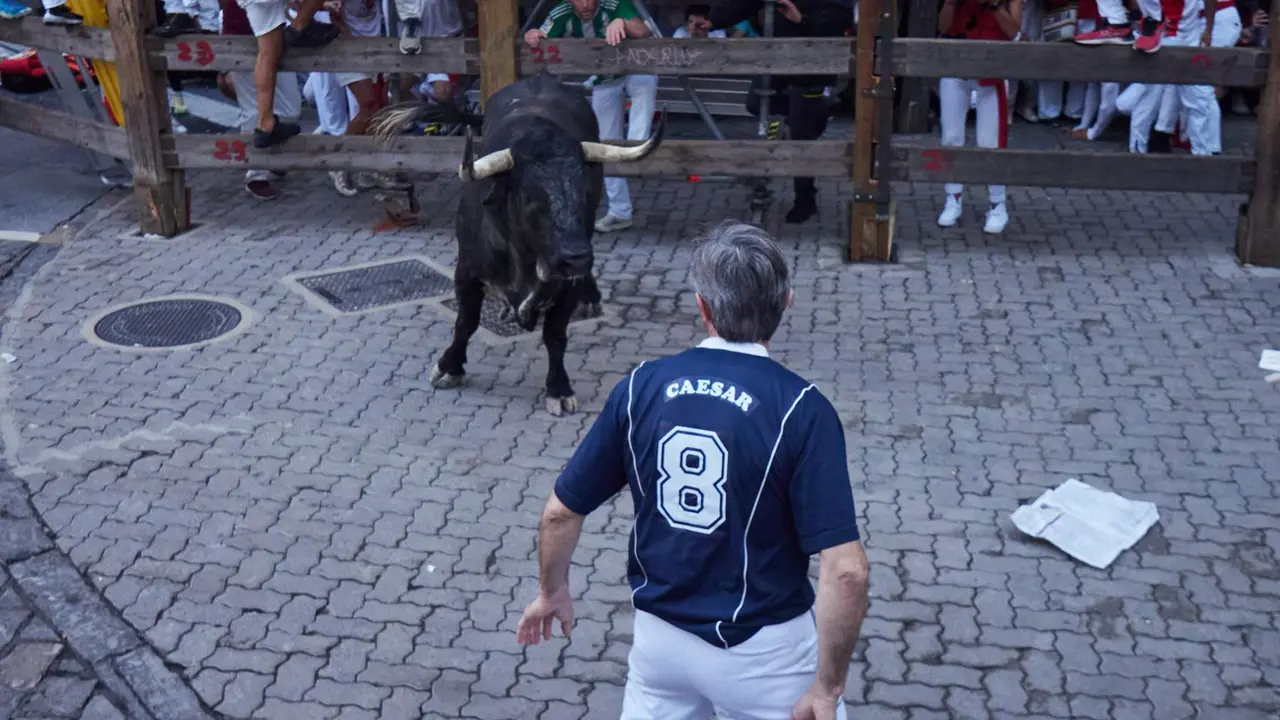 Segundo encierro de San Fermín 2025 el día 8 de julio con toros de Cebada Gago en Telefónica. EUROPA PRESS - EDUARDO SANZ (12)