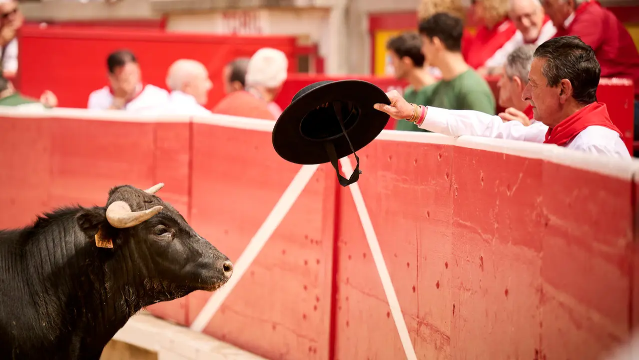 Toros en familia en la Plaza de Toros de Pamplona con Pablo Hernández, Aarón Navas, Francisco Jiménez y el torero Román como comentarista. PABLO LASAOSA