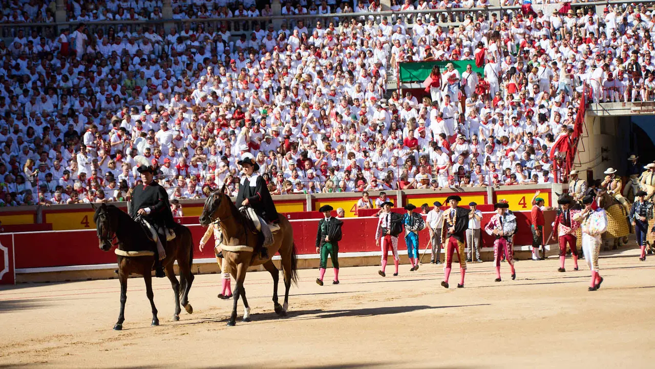 Segunda corrida de la Feria del Toro de San Fermín 2025 con toros de Cebada Gago para Antonio Ferrera, Pepe Moral y Román. IÑIGO ALZUGARAY