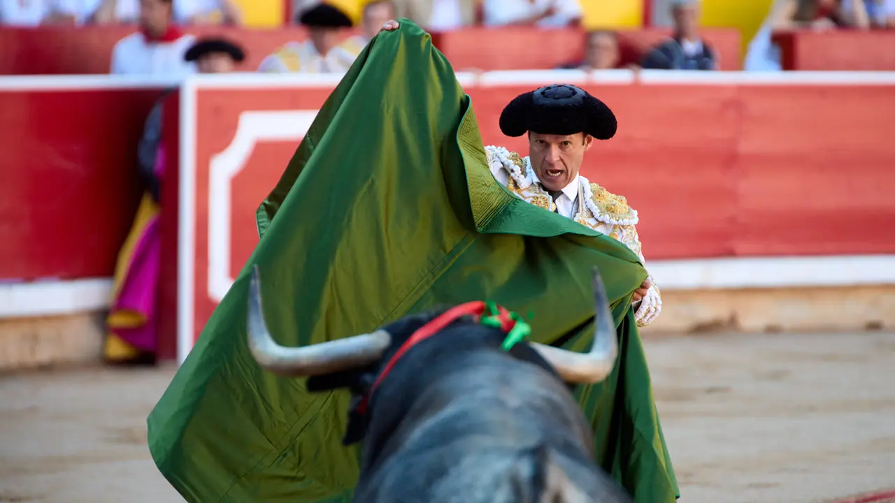 Segunda corrida de la Feria del Toro de San Fermín 2025 con toros de Cebada Gago para Antonio Ferrera, Pepe Moral y Román. IÑIGO ALZUGARAY
