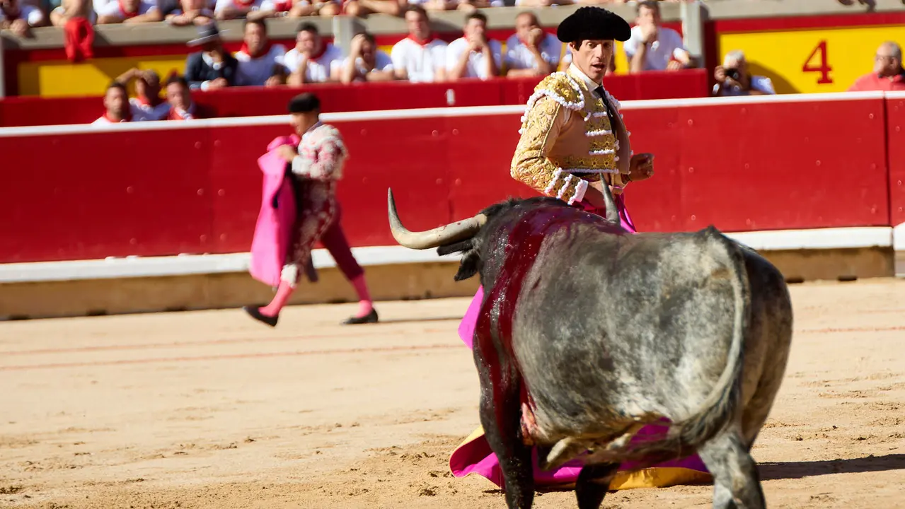 Segunda corrida de la Feria del Toro de San Fermín 2025 con toros de Cebada Gago para Antonio Ferrera, Pepe Moral y Román. IÑIGO ALZUGARAY