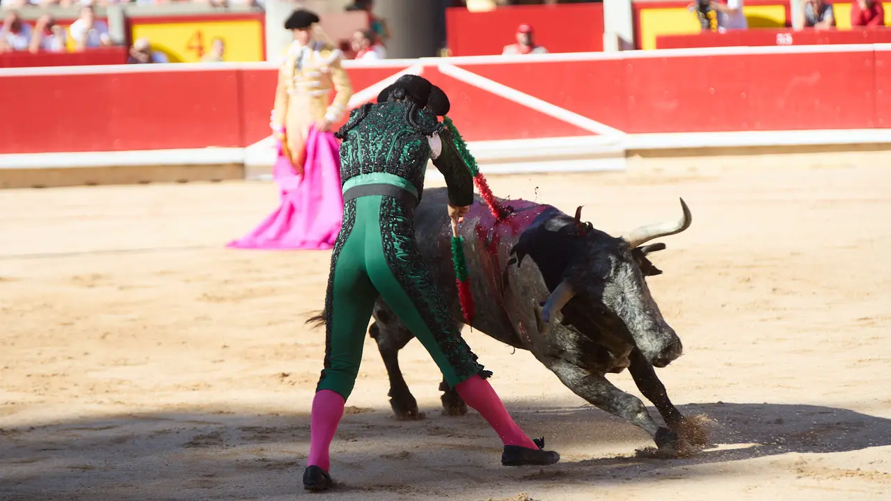 Segunda corrida de la Feria del Toro de San Fermín 2025 con toros de Cebada Gago para Antonio Ferrera, Pepe Moral y Román. IÑIGO ALZUGARAY